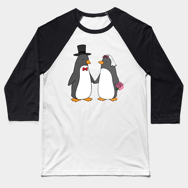 Penguin Wedding Baseball T-Shirt by Liz Climo